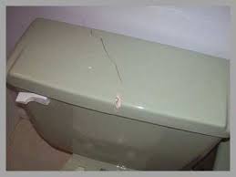 Broken toilet tank lid. Broken porcelain is sharp and dangerous.